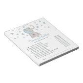 ブルーグレー象の赤ちゃんシャワーのゲーム推測 ノートパッド (アングル)