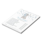 ブルーグレー象の赤ちゃんシャワーのゲーム推測 ノートパッド (回転)