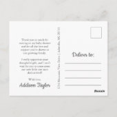 ブルーグレー象ベビーシャワーありがとうはがき ポストカード (裏面)