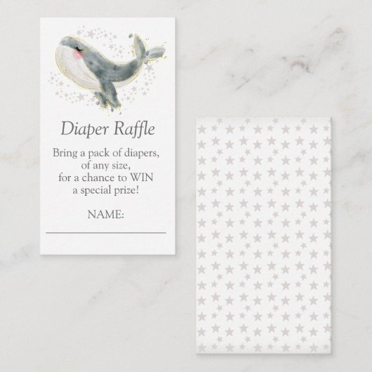 ブルーグレー金ゴールドかわいいジンベイシャワー用の本 エンクロージャーカード (正面/裏面)