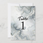 ブルーグレー金ゴールドビーチハイウォータカラービーチ番号 招待状 (裏面)