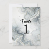 ブルーグレー金ゴールドビーチハイウォータカラービーチ番号 招待状 (正面)