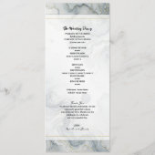ブルーグレー金ゴールドビーチ水彩結婚式 プログラム (裏面)