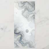 ブルーグレー金ゴールドビーチ水色結婚のメニュー メニュー (裏面)