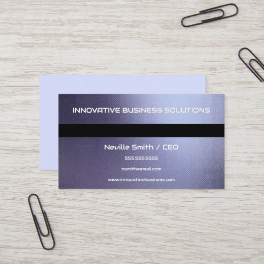 ブルーグレー金属テクスチャ 名刺 (正面/裏面インサイチュ)