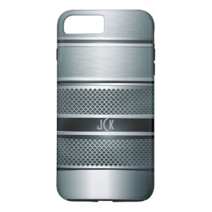 ブルーグレー金属デザイン – モノグラム iPhone 8 PLUS/7 PLUSケース