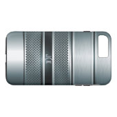 ブルーグレー金属デザイン – モノグラム Case-Mate iPhoneケース (裏面(横))