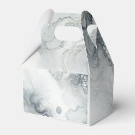 ブルーグレー＆ゴールド ビーチy ウォーターカラー ビーチ ウェディング フェイバーボックス