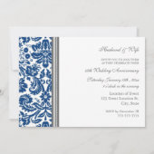 ブルーグレー ダマスク 15周年 招待状 (裏面)