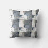 ブルーグレー&ホワイトモダン抽象芸術デコールピロー クッション (裏面)