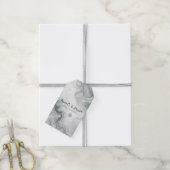 ブルーグレー&金ゴールドビーチイウォータービーチ結婚式 ギフトタグ (より糸付き)