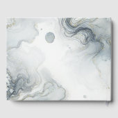 ブルーグレー&金ゴールドビーチイウォータービーチ結婚式 ゲストブック (裏面)