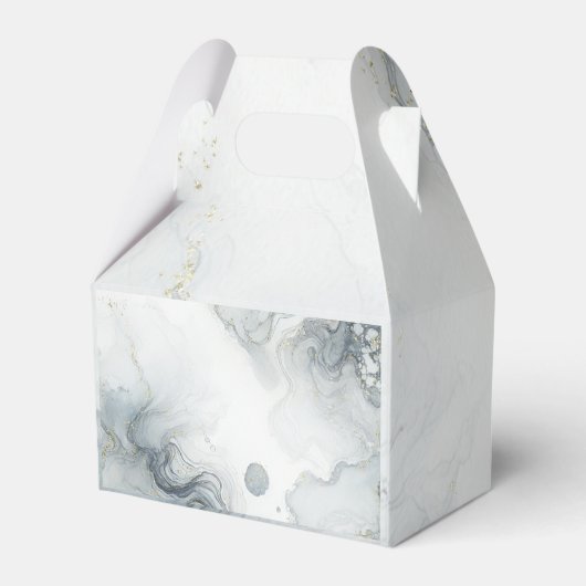 ブルーグレー&金ゴールドビーチイウォータービーチ結婚式 フェイバーボックス (裏面サイド)