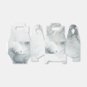 ブルーグレー&金ゴールドビーチイウォータービーチ結婚式 フェイバーボックス (折り畳みなし)