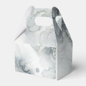 ブルーグレー&金ゴールドビーチイウォータービーチ結婚式 フェイバーボックス (正面サイド)