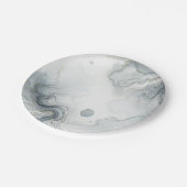 ブルーグレー&金ゴールドビーチイウォータービーチ結婚式 ペーパープレート (アングル)