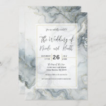 ブルーグレー&金ゴールドビーチイウォータービーチ結婚式