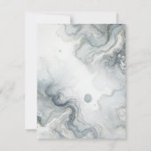 ブルーグレー&金ゴールドビーチイウォーター色ビーチRSVP 招待状 (裏面)