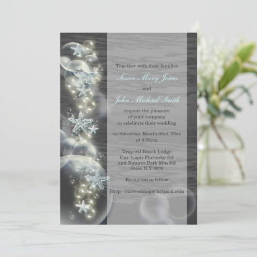 ブルーグレ結婚ーの婚約記念日 招待状 (スタンド正面)