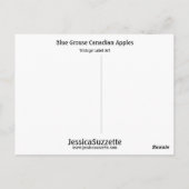 ブルーグロウズカナディアンリンゴ ポストカード (裏面)