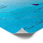 ブルーグローブ世界地図 ポスター (角)