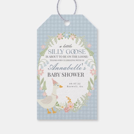 ブルーグース間抜けフローラギンガムベビーシャワー特典 ギフトタグ (裏面)