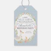 ブルーグース間抜けフローラジンガム誕生日フープ ギフトタグ (裏面)