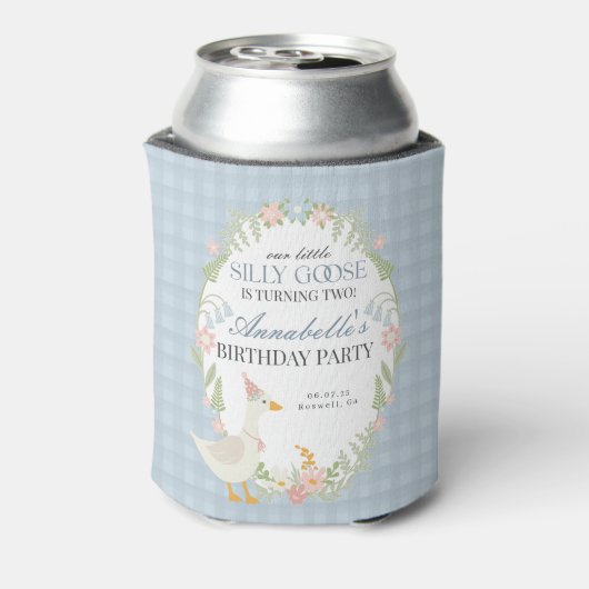ブルーグース間抜けフローラジンガム誕生日フープ 缶クーラー (缶裏面)