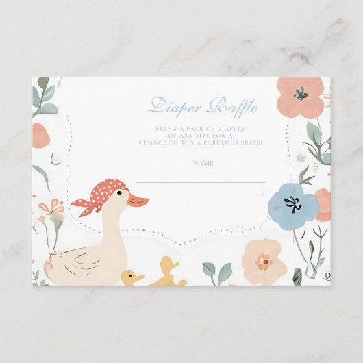 ブルーグース間抜けベビーおむつラッフル エンクロージャーカード (正面)