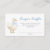 ブルーグース間抜けボーイベビーシャワーおむつラッフル エンクロージャーカード (正面)