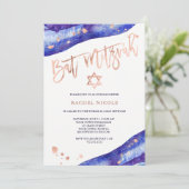 ブルーグードとバラフェイク金ゴールドルックバルミツワー 招待状 (スタンド正面)