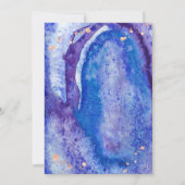 ブルーグードとバラフェイク金ゴールドルックバルミツワー 招待状 (裏面)