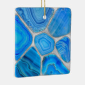 ブルーグード瑪瑙モザイクフラワーアート セラミックオーナメント (右)