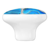 ブルーグード瑪瑙モザイクフラワーアート セラミックノブ (側面)