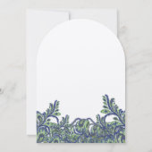 ブルーグ王室のリーンフェサリーペイズリーピーコッ結婚クス 招待状 (裏面)