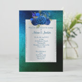 ブルーグ王室のリーンフローラブーケエレガントな結婚式 招待状 (スタンド正面)