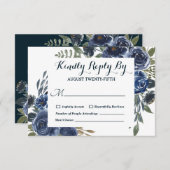 ブルーグ素朴リーンユーカリフローラ水彩 出欠カード (正面/裏面)