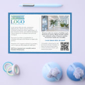 ブルーグ縁どレー文字ロゴとQr情報 チラシ (シングル)