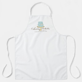 ブルーケエレガントーキと花模様 エプロン