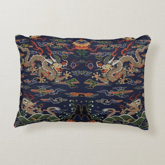 ブルーケシ中国のドラゴンタペストリー アクセントクッション (裏面)