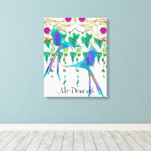 ブルーケツァル鳥 キャンバスプリント (インサイチュ (ウッドフロア))