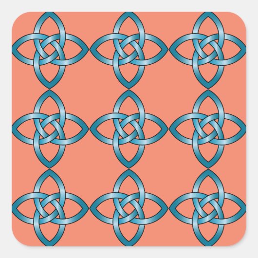 ブルーケルト結び目模様シール スクエアシール (正面)