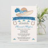 ブルーケンタッキーダービーテーマハットブライダルシャワー 招待状 (スタンド正面)