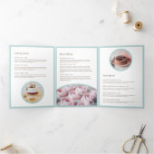 ブルーケーキエレガントーと花模様ベーカリーパンフレット 三つ折りカード (内部)