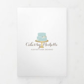 ブルーケーキエレガントーと花模様ベーカリーパンフレット 三つ折りカード (カバー)