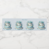 ブルーケーキフラワーウォーターボトルラベル ペットボトルラベル (シングルラベル)