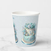 ブルーケーキフラワーズ紙カップ 紙コップ (裏面)