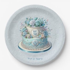 ブルーケーキフラワーズ紙プレート ペーパープレート