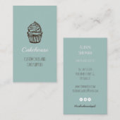 ブルーケーキ、カップケーキの名刺 名刺 (正面/裏面)