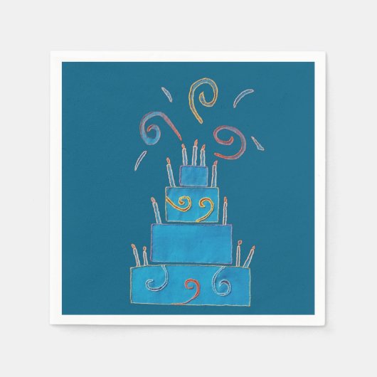 ブルーケーキ スタンダードカクテルナプキン (正面)